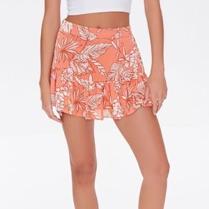FOREVER 21 tropical patterned skort